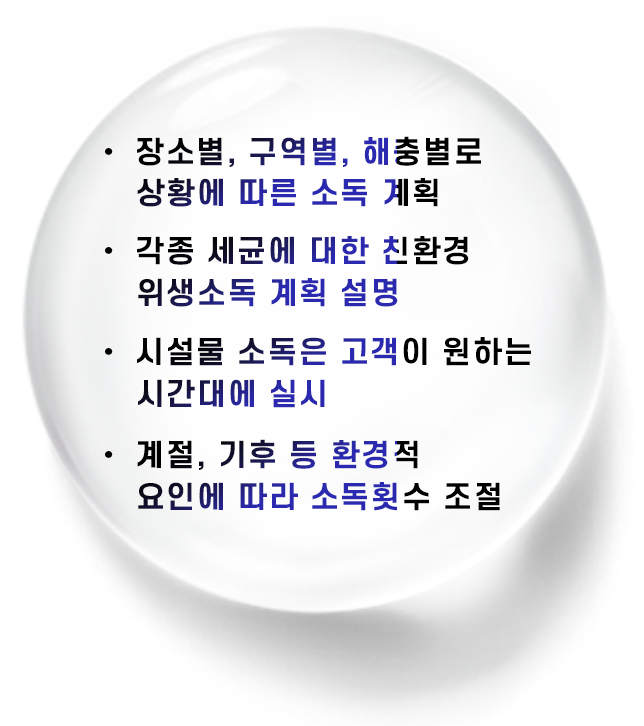 해충별 방제 해결책 실시